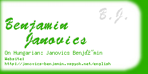 benjamin janovics business card